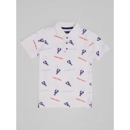 Pantaloons Junior Boys Conversational Printed Polo Collar Pure Cotton T-shirt-picture-18