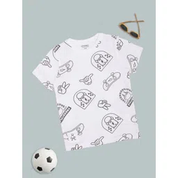 Pantaloons Junior Boys Conversational Printed Round Neck Pure Cotton T-shirt-picture-21