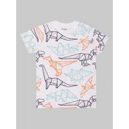 Pantaloons Junior Boys Conversational Printed Round Neck Pure Cotton T-shirt-picture-23