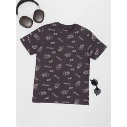 Pantaloons Junior Boys Conversational Printed Round Neck Pure Cotton T-shirt-picture-26