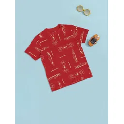 Pantaloons Junior Boys Conversational Printed Round Neck Pure Cotton T-shirt-picture-20