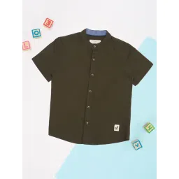 Pantaloons Junior Boys Deep Olive Shirts-picture-25