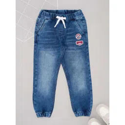 Pantaloons Junior Boys Dusk Blue Solid Track Bottoms & Joggers-picture-36