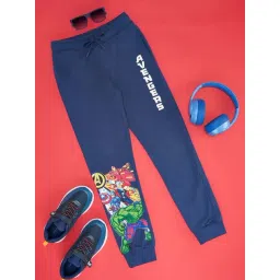 Pantaloons Junior Boys Estate Blue Cotton Character Based Track Bottoms & Joggers-picture-42