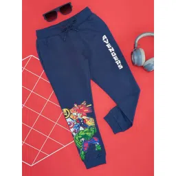 Pantaloons Junior Boys Estate Blue Cotton Character Based Track Bottoms & Joggers-picture-19