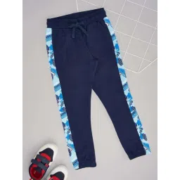 Pantaloons Junior Boys Estate Blue Cotton Printed Track Bottoms & Joggers-picture-17