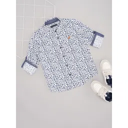 Pantaloons Junior Boys Floral Opaque Printed Casual Shirt-picture-39
