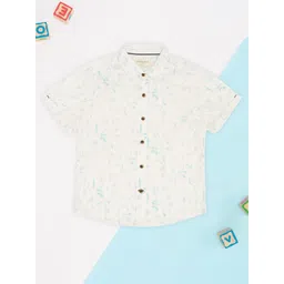 Pantaloons Junior Boys Floral Printed Spread Collar Cotton Shirt-picture-38