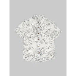Pantaloons Junior Boys Floral Printed Spread Collar Pure Cotton Casual Shirt-picture-36