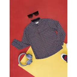 Pantaloons Junior Boys Geometric Printed Cotton Shirt-picture-10
