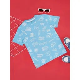 Pantaloons Junior Boys Graphic Printed Round Neck Cotton T-shirt-picture-27