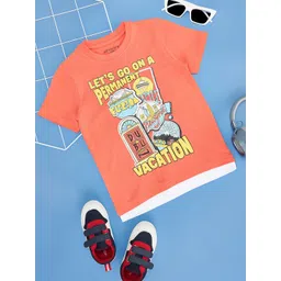 Pantaloons Junior Boys Graphic Printed Round Neck Cotton T-shirt-picture-19
