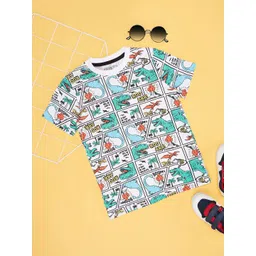 Pantaloons Junior Boys Graphic Printed Round Neck Cotton T-shirt-picture-27