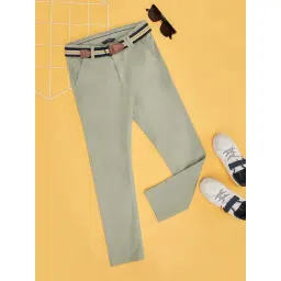 Pantaloons Junior Boys Green Ash Cotton Solid Trousers & Pants-picture-23