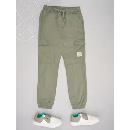 Pantaloons Junior Boys Green Cotton Solid Joggers-picture-42