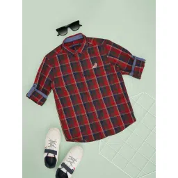 Pantaloons Junior Boys High Risk Red Cotton Checks Full Sleeves Shirts-picture-21