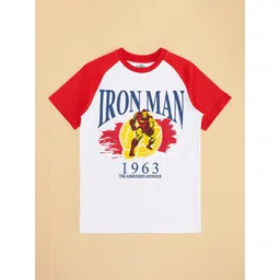 Pantaloons Junior Boys Iron Man Printed Applique T-shirt-picture-52