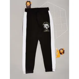 Pantaloons Junior Boys Jet Black Cotton Printed Track Bottoms & Joggers-picture-42