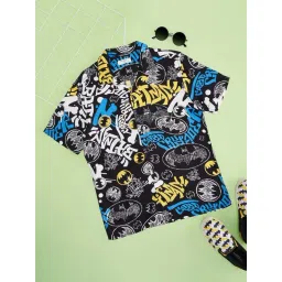 Pantaloons Junior Boys Jet Black Printed Shirts-picture-37
