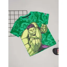 Pantaloons Junior Boys Kelly Green Cotton Printed T-Shirts-picture-27