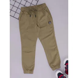 Pantaloons Junior Boys Khaki Cotton Solid Track Bottoms & Joggers-picture-12