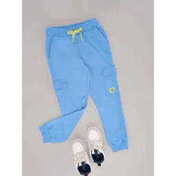 Pantaloons Junior Boys Little Boy Blue Cotton Solid Track Bottoms & Joggers-picture-48