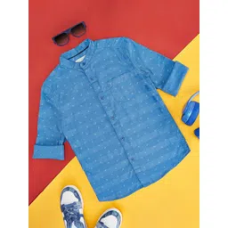 Pantaloons Junior Boys Micro Ditsy Printed Cotton Casual Shirt-picture-56