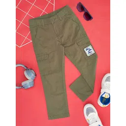 Pantaloons Junior Boys Mid Rise Cotton Cargos Trousers-picture-21