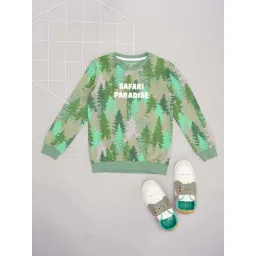 Pantaloons Junior Boys Mineral Green Cotton Printed Full Sleeves Sweatshirts & Hoodies-picture-39