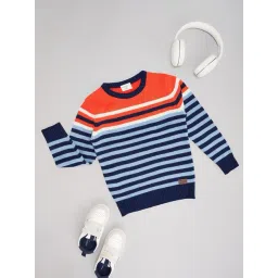 Pantaloons Junior Boys Multi Acrylic Striped Sweater-picture-10