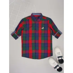 Pantaloons Junior Boys Multicolor Cotton Checks Full Sleeves Shirts-picture-23