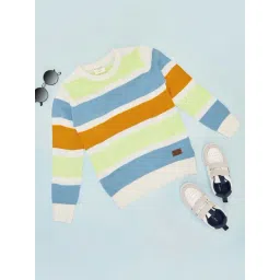 Pantaloons Junior Boys Multicolor Striped Full Sleeves Sweaters & Cardigans-picture-25