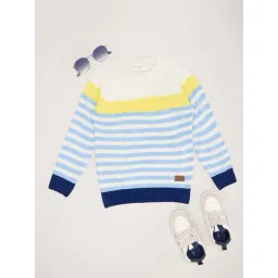 Pantaloons Junior Boys Multicolor Striped Full Sleeves Sweaters & Cardigans-picture-32