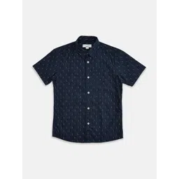 Pantaloons Junior Boys Navy Blue Printed Casual Shirt-picture-14