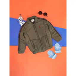 Pantaloons Junior Boys Olive Green Bomber Jacket-picture-11