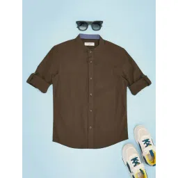 Pantaloons Junior Boys Olive Night Cotton Solid Full Sleeves Shirts-picture-39