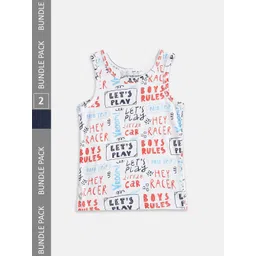 Pantaloons Junior Boys Pack Of 2 Printed Cotton Innerwear Vests-picture-13