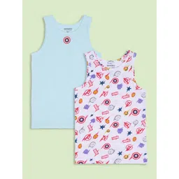 Pantaloons Junior Boys Pack Of 2 Printed Pure Cotton Basic Innerwear Vests-picture-22