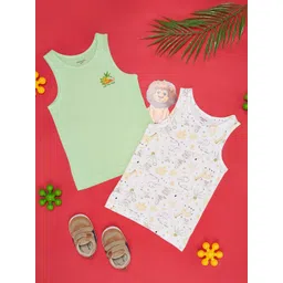 Pantaloons Junior Boys Pack Of 2 Printed Pure Cotton Innerwear Basic Vests 8909044215512-picture-32