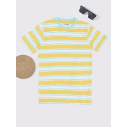 Pantaloons Junior Boys Pale Banana Striped T-Shirt-picture-33