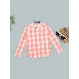 Pantaloons Junior Boys Papaya Cotton Checks Shirt-picture-11