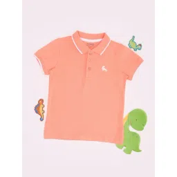 Pantaloons Junior Boys Peach Polo T-Shirt-picture-34