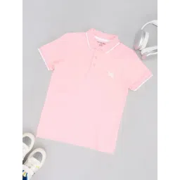 Pantaloons Junior Boys Pink Cotton Solid Polo T-Shirts-picture-29