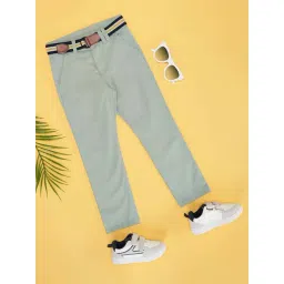 Pantaloons Junior Boys Pistachio Green Cotton Solid Trousers & Pants-picture-22