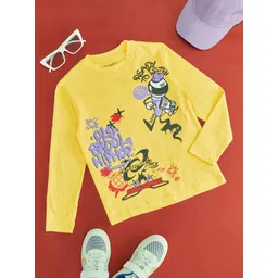 Pantaloons Junior Boys Printed Round Neck Cotton T-shirt-picture-33
