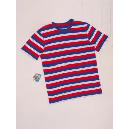 Pantaloons Junior Boys Red Cotton Striped T-Shirts-picture-14