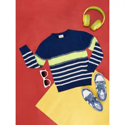 Pantaloons Junior Boys Striped Acrylic Pullover-picture-58