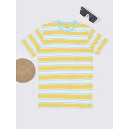 Pantaloons Junior Boys Striped Round Neck Pure Cotton T-shirt-picture-11