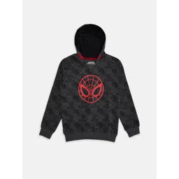 Pantaloons Junior Boys Superhero Spiderman Graphic Printed Hodded Neck Cotton Sweatshirt-picture-21