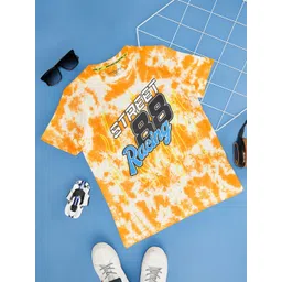 Pantaloons Junior Boys Tie and Dye Printed Round Neck Cotton Casual T-shirt-picture-26